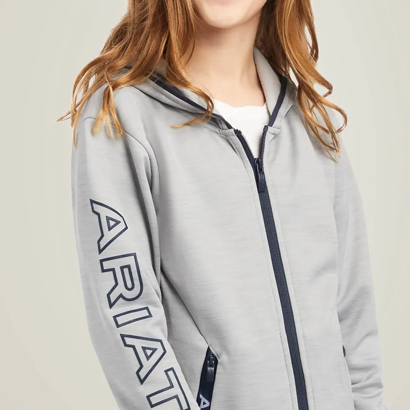 Ariat Youth Byron Full Zip Hoodie - Heather Grey-2